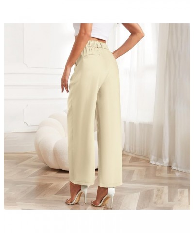 Women's Wide Leg Pants Elastic High Waist Business Casual Pants for Women Khaki(thin) $11.25 Pants