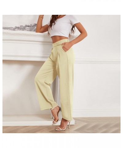 Women's Wide Leg Pants Elastic High Waist Business Casual Pants for Women Khaki(thin) $11.25 Pants