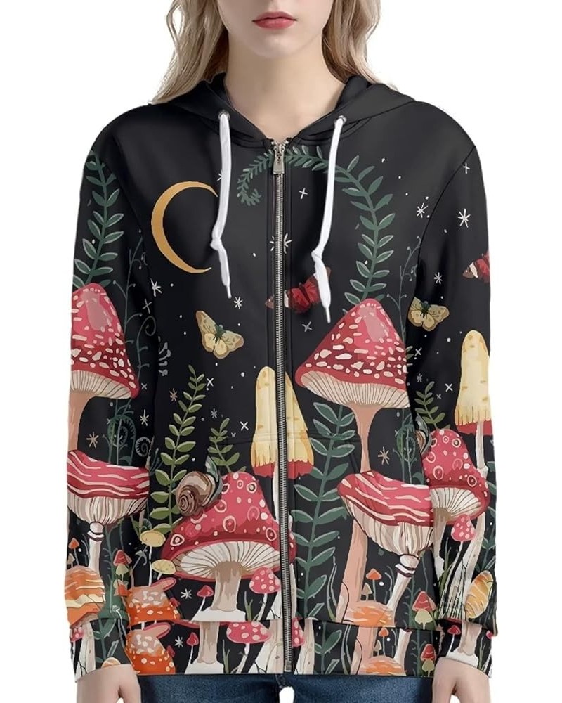 Zip Up Women's Hoodies & Sweatshirts XS-5XL Cute Mushroom $12.82 Hoodies & Sweatshirts