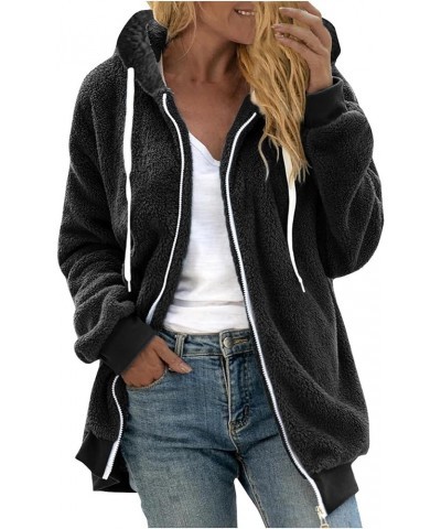 Faux Fur Winter Jackets Fashion Solid Color Sherpa Teddy Coat Hooded Casual Fuzzy Fleece Warm Shaggy Outwear Black 1 $9.11 Coats