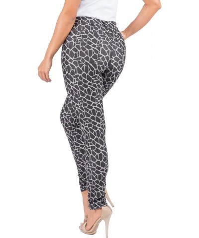 Women's Stretch Jeggings with Pockets Slimming Cotton Pull On Jean Like Leggings Regular-Plus Size Giraffe Black $15.80 Leggings