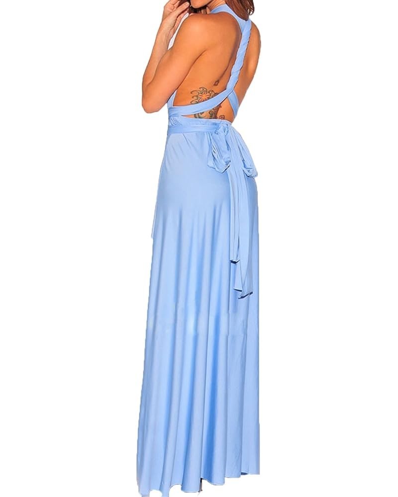 Convertible Warp Maxi Dress Multi Way Wear Party Wedding Bridesmaid Long Dresses Cornflower Blue $14.33 Dresses
