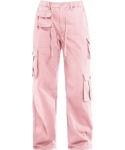 Cargo Pants Women Cotton Wide Leg Casual Hiking Military Army Combat Work Pants with 8 Pockets Pink $22.13 Pants