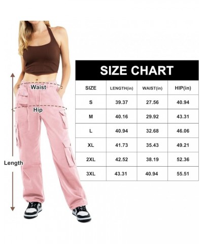 Cargo Pants Women Cotton Wide Leg Casual Hiking Military Army Combat Work Pants with 8 Pockets Pink $22.13 Pants