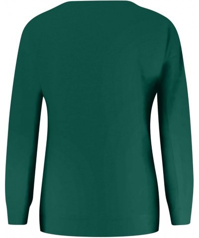 Women 2024 St Patricks Day Shirt O Neck Graphic Sweatshirts Tops Pullover Shirts Long Sleeve Blouses Spring Clothes 024- Whit...