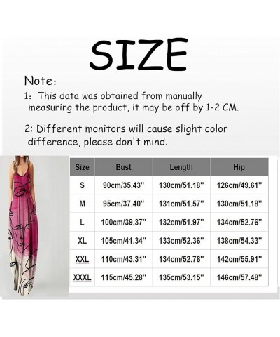 Women's Dresses 2022 Tie Dyed Print Drawstring Gradient Rendering Sling Long Dress Casual Summer Outfits Hot Pink $6.40 Dresses