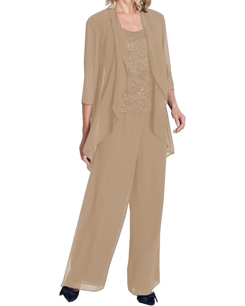 Mother of The Bride Pant Suits for Wedding Pantsuits for Women Dressy Wedding Guest Mother of Groom Pant Suits Taupe $42.32 S...