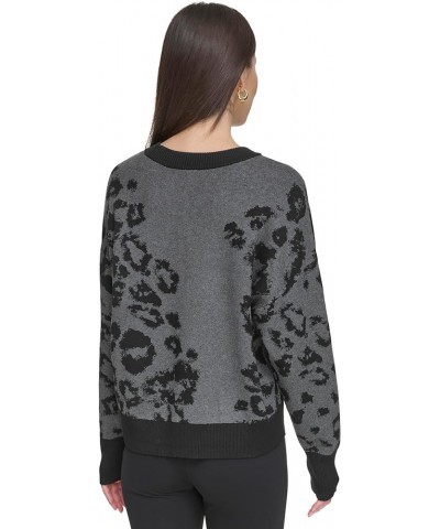 Long Sleeve Sequin Animal Sweater Granite Heather/Black $36.40 Sweaters