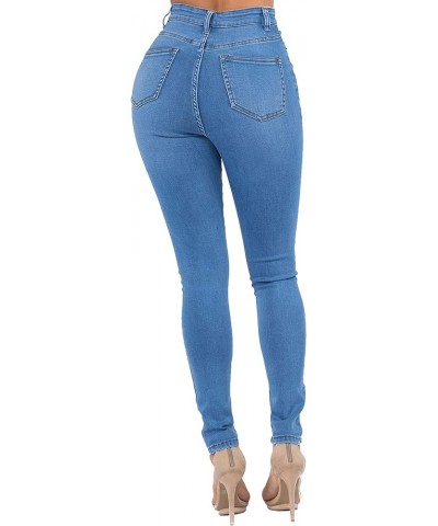 Women's High Waist Super Stretch Premium Fabric Basic Skinny Jeans Blue Tjh6095 $16.23 Jeans