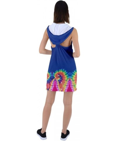 Womens Sexy Tank Dress Gradient Tie Dye Racerback Hoodie Mini Dress,XS-3XL Colorful Dark Blue $17.39 Tanks