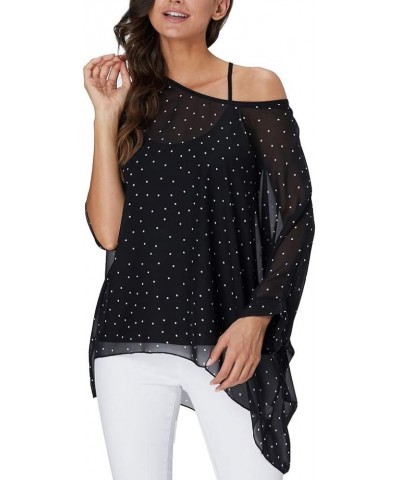 Women's Chiffon Caftan Poncho Tunic Top Cover up Batwing Blouse Z-4325 $11.96 Tops