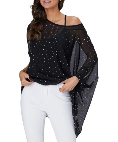 Women's Chiffon Caftan Poncho Tunic Top Cover up Batwing Blouse Z-4325 $11.96 Tops