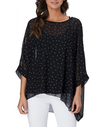 Women's Chiffon Caftan Poncho Tunic Top Cover up Batwing Blouse Z-4325 $11.96 Tops