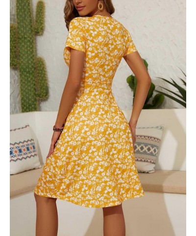 Summer Dresses for Women 2024 Short Sleeve V Neck Wrap Dress Casual Midi Sundresses Floral-96 $18.33 Dresses