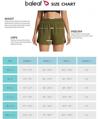 Women's 3" Running Athletic Shorts Quick Dry Lightweight Gym Workout Shorts with Pockets 2 Zipper Pockets Army Green-2 Zipper...