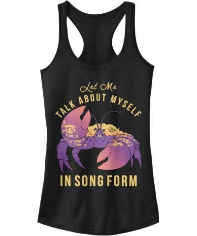 Women's Moana Tamatoa Song Form Slim Fit, Scoop Hem Racerback Tank Black $16.50 Blouses