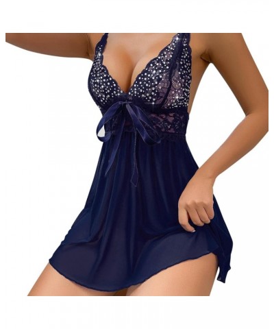 Sexy Christmas Lingerie For Women Green Women Christmas Lingerie Sexy Lace Bodysuit Snap Crotch Teddy Lingerie Z92 Blue $6.59...