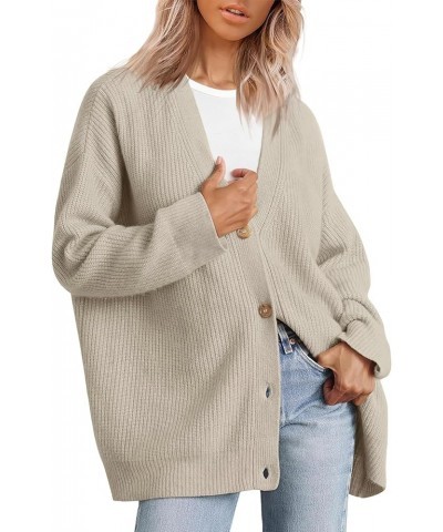 Women's Open Front Knit Cardigan Casual Long Sleeve Oversized Button Lightweight Sweater Outwear Taupe $14.35 Sweaters