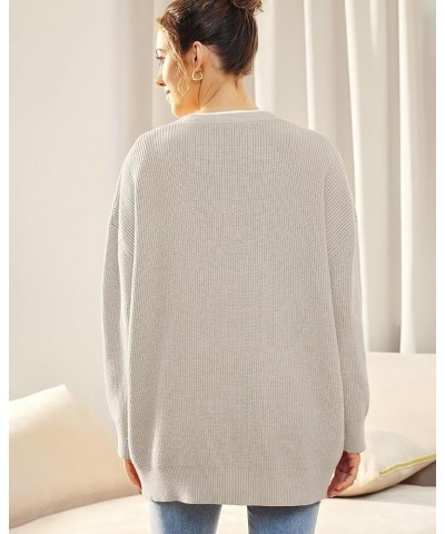 Women's Open Front Knit Cardigan Casual Long Sleeve Oversized Button Lightweight Sweater Outwear Taupe $14.35 Sweaters