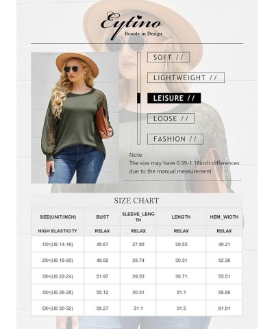 Womens Plus Size Tops Lace Short Long Sleeve V/Crew Neck Casual Loose Blouses T Shirts(1X-5X) Long Sleeve White $10.25 Blouses