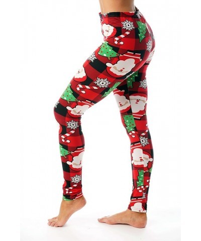 Ugly Christmas Holiday Leggings Buffalo Plaid Christmas $8.99 Leggings