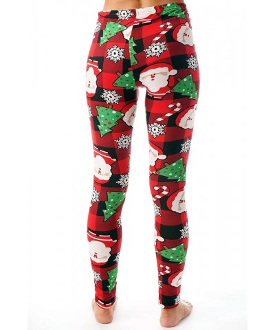 Ugly Christmas Holiday Leggings Buffalo Plaid Christmas $8.99 Leggings