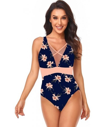 3 Piece Women's Swimsuit, Sexy Floral Printed Push Up Bikini Set with Kimono Cover Ups, High Waist Beach Wear Navy Blue $9.00...