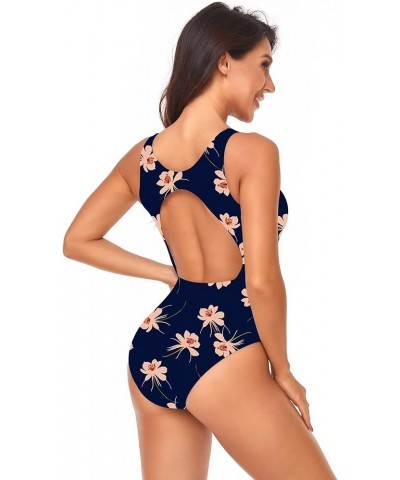 3 Piece Women's Swimsuit, Sexy Floral Printed Push Up Bikini Set with Kimono Cover Ups, High Waist Beach Wear Navy Blue $9.00...