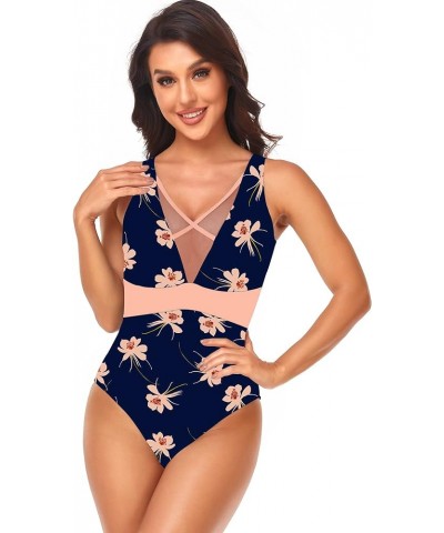 3 Piece Women's Swimsuit, Sexy Floral Printed Push Up Bikini Set with Kimono Cover Ups, High Waist Beach Wear Navy Blue $9.00...