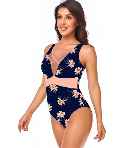 3 Piece Women's Swimsuit, Sexy Floral Printed Push Up Bikini Set with Kimono Cover Ups, High Waist Beach Wear Navy Blue $9.00...