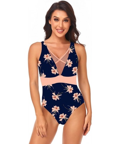 3 Piece Women's Swimsuit, Sexy Floral Printed Push Up Bikini Set with Kimono Cover Ups, High Waist Beach Wear Navy Blue $9.00...