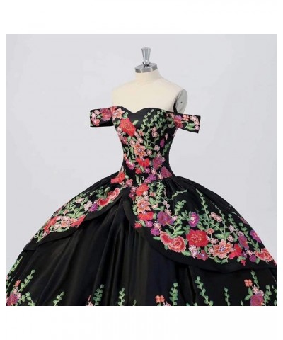 Vintage Flowers Embroidery Quinceanera Dresses Ruffles Prom Ball Gown Sweet 16 Dress Style1-fuchsia $52.50 Dresses