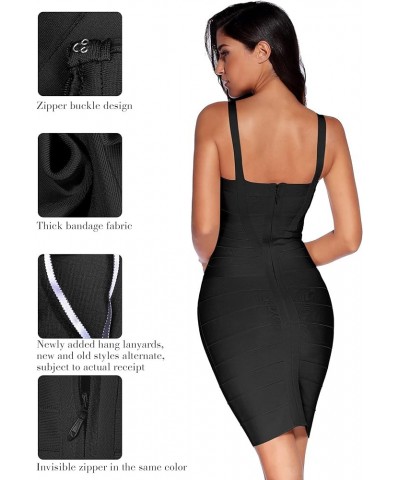 Women's Celebrity Bandage Bodycon Dress Strap Party Pencil Dress Black $40.49 Dresses