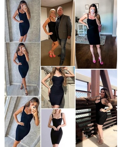 Women's Celebrity Bandage Bodycon Dress Strap Party Pencil Dress Black $40.49 Dresses