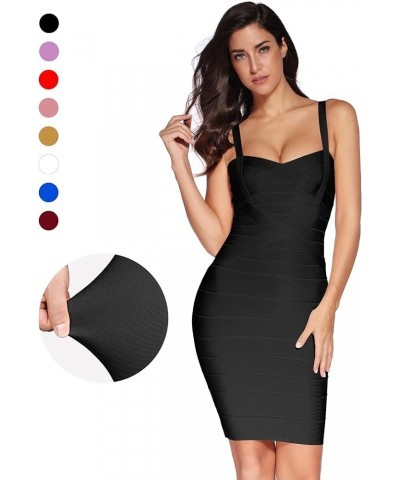 Women's Celebrity Bandage Bodycon Dress Strap Party Pencil Dress Black $40.49 Dresses