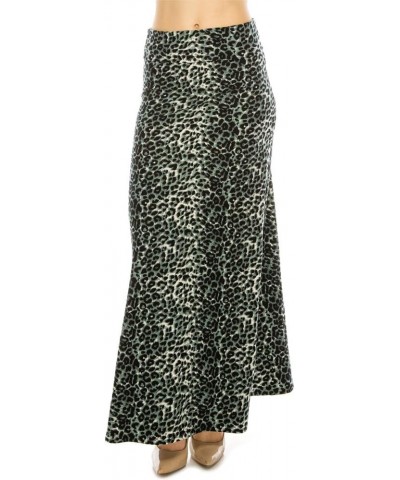 Women's Beautiful Fold Over Maxi Skirt (ONE Size) Gray Leopard $12.31 Skirts