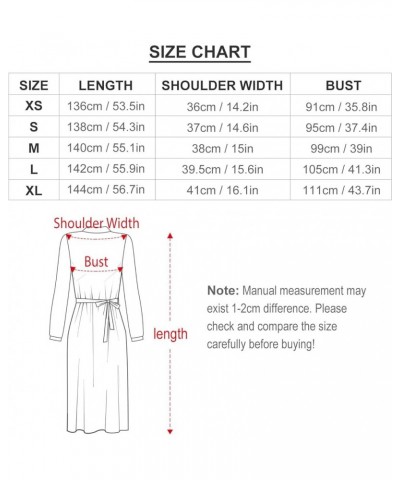 Women's Long Sleeve Maxi Dress Casual High Waist Collar Casual Loose Dress Evening Party Wedding Guest Dress Black White Patt...