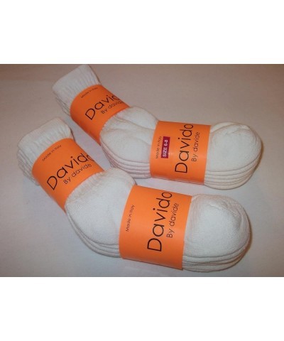 Women socks crew made in italy 100% cotton 8 pairs White $14.16 Socks