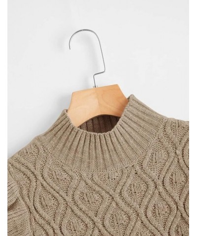 Women's Ruffle Armhole Solid Sweater Vest Casual Mock Neck Sleeveless Knitted Sweater Streetwear Khaki $20.34 Sweaters