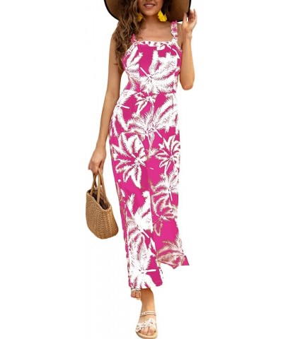 Women's Casual Boho Trim Sleeveless High Waist Wide Leg Jumpsuit Romper Rose Flora $15.05 Jumpsuits