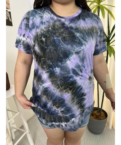 Women's Plus Size Crewneck Tops Short Sleeve Oversized T Shirt for Women Spring Summer XL 5XL A1-purpletie Dye $14.10 T-Shirts