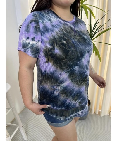 Women's Plus Size Crewneck Tops Short Sleeve Oversized T Shirt for Women Spring Summer XL 5XL A1-purpletie Dye $14.10 T-Shirts