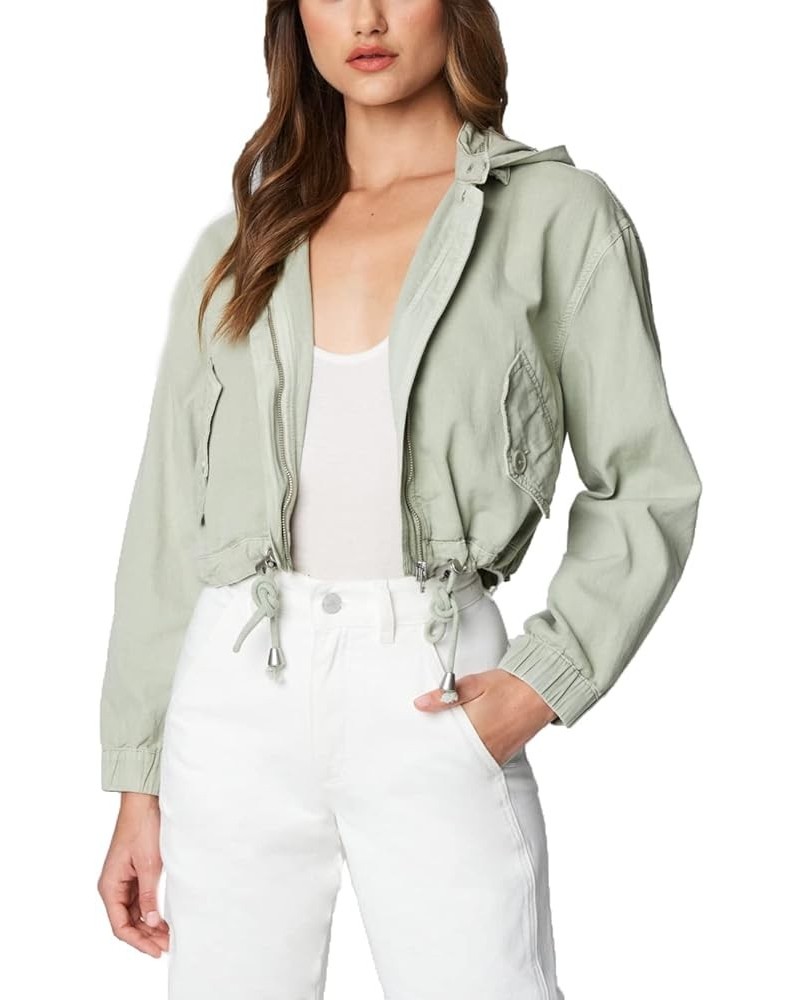 womens Twill Hooded Shirt Jacket With Pockets and Drawstring Finish, Stylish Coat & Designer ClothingJacket Smoke Green $25.4...