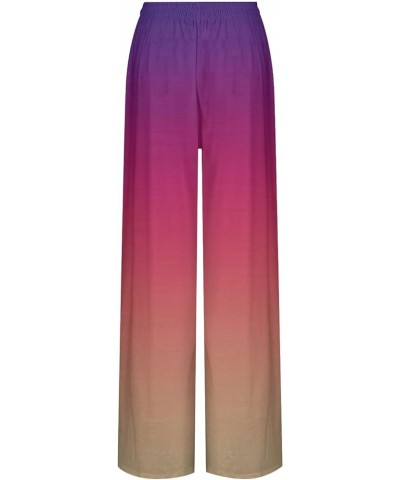 Palazzo Pants for Women Summer Elastic High Waist Plus Size Flowy Wide Leg Pants Trendy Baggy Lounge Straight Trouser B24-hot...