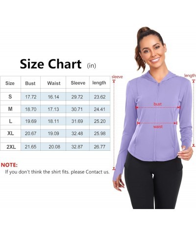 Womens UPF 50 Hoodie Sun Protection UV Shirts Cooling Full Zip Long Sleeve Hiking Running Thumb Holes Tops Purple(thumb Hole)...