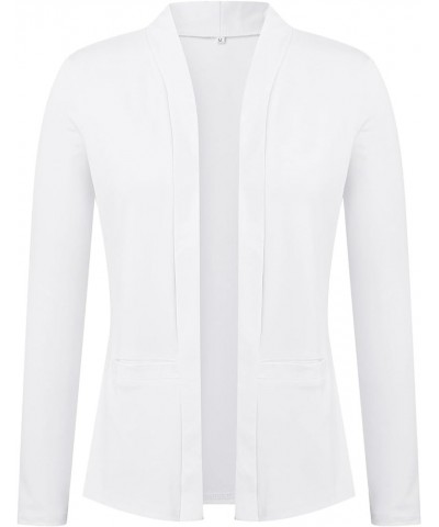 Women's Plus Blazers Omen's Casual Open Front Cardigan Long Sleeve Elegant Business Long Suit Jacket with Pocket and White $1...