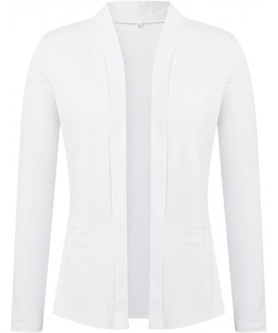 Women's Plus Blazers Omen's Casual Open Front Cardigan Long Sleeve Elegant Business Long Suit Jacket with Pocket and White $1...