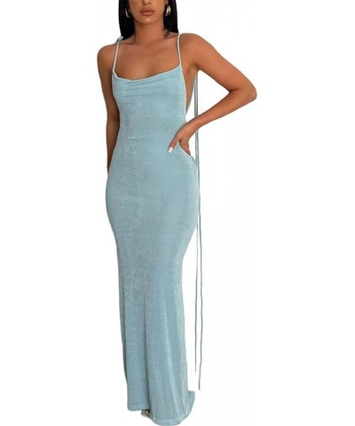 Women Y2k Spaghetti Strap Backless Long Tassel Slip Dress Sexy Bodycon Cut Out Maxi Dresses Dinner Club Cocktail Sundress Bac...