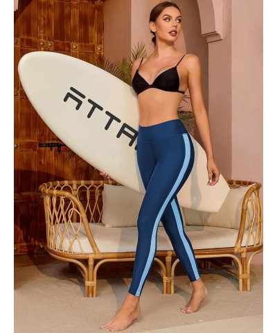 Womens Swim Pants with Pockets Long Swim Leggings High Waisted Swimming Pants 3 Blue (No Pockets) $18.28 Swimsuits