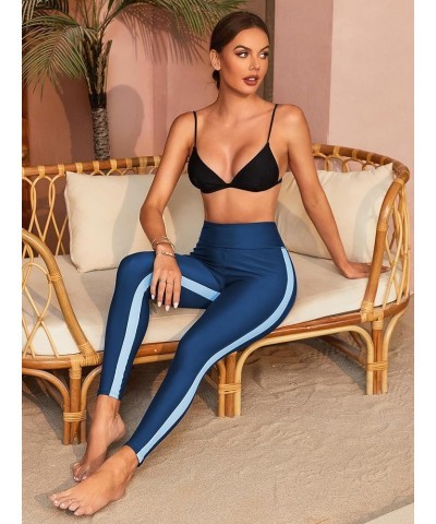 Womens Swim Pants with Pockets Long Swim Leggings High Waisted Swimming Pants 3 Blue (No Pockets) $18.28 Swimsuits